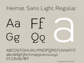 Heimat Sans Light Regular Version 001.000 Font Sample