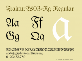 FrakturW03-Rg Regular Version 1.00 Font Sample