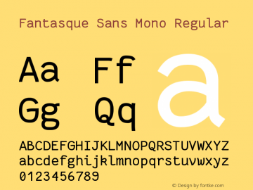 Fantasque Sans Mono Regular Version 1.6.1 Font Sample