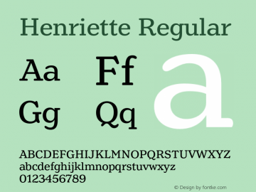 Henriette Regular Version 1.016图片样张