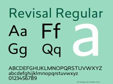 Revisal Regular Version 1.000; Fonts for Free; vk.com/fontsforfree Font Sample