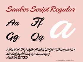 Sauber Script Regular Version 001.001图片样张