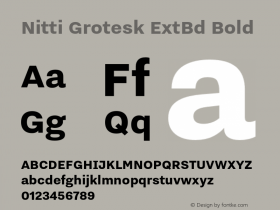 Nitti Grotesk ExtBd Bold Version 1.3 Font Sample