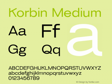 Korbin Medium Version 1.000图片样张