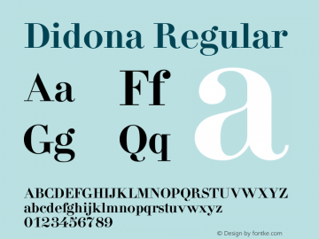 Didona Regular Version 2.001; Fonts for Free; vk.com/fontsforfree Font Sample