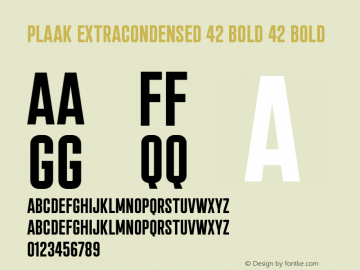 Plaak Extracondensed 42 Bold 42 Bold Version 001.001 Font Sample