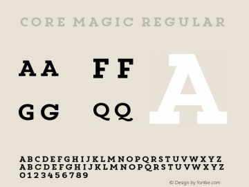 Core Magic Regular Version 1.000 Font Sample