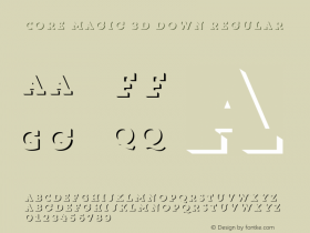 Core Magic 3D Down Regular Version 1.000 Font Sample