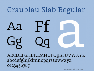 Graublau Slab Regular Version 1.003; Fonts for Free; vk.com/fontsforfree图片样张