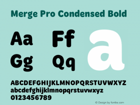 Merge Pro Condensed Bold Version 1.002;PS 001.002; Satellite (vk.com/shriftology) Font Sample