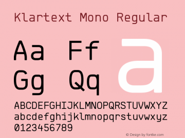 Klartext Mono Regular Version 1.002; Fonts for Free; vk.com/fontsforfree Font Sample