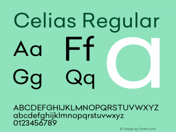 Celias Regular Version 1.000;PS 001.000;hotconv 1.0.70;makeotf.lib2.5.58329图片样张