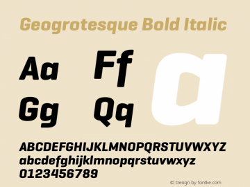 Geogrotesque Bold Italic Version 3.000 Font Sample