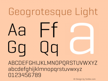 Geogrotesque Light Version 3.000 Font Sample