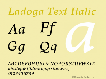 Ladoga Text Italic Version 1.000; Satellite (vk.com/shriftology)图片样张