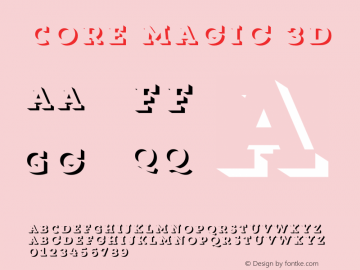 Core Magic 3D Version 1.000 Font Sample