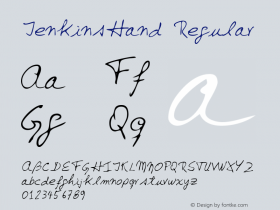 JenkinsHand Regular Handwriting KeyFonts, Copyright (c)1995 SoftKey Multimedia, Inc., a subsidiary of SoftKey International, Inc.图片样张