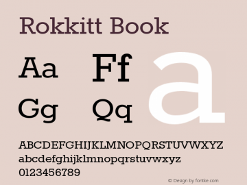 Rokkitt Book Version 2.000 Font Sample