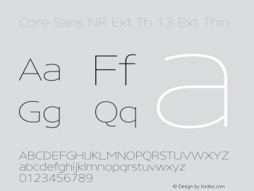 Core Sans NR Ext Th 13 Ext Thin Version 1.000图片样张