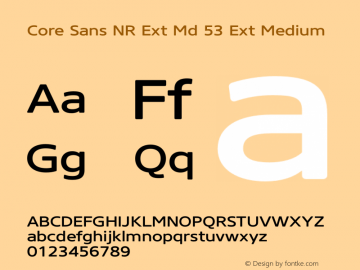 Core Sans NR Ext Md 53 Ext Medium Version 1.000 Font Sample