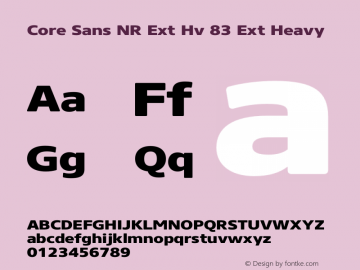 Core Sans NR Ext Hv 83 Ext Heavy Version 1.000 Font Sample