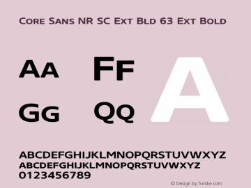 Core Sans NR SC Ext Bld 63 Ext Bold Version 1.000 Font Sample