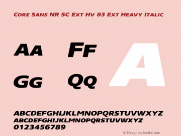 Core Sans NR SC Ext Hv 83 Ext Heavy Italic Version 1.000图片样张