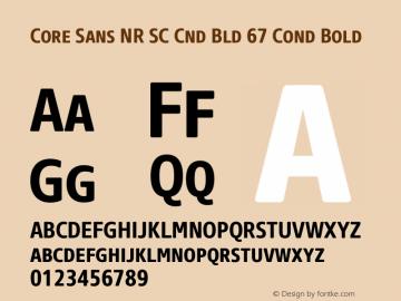 Core Sans NR SC Cnd Bld 67 Cond Bold Version 1.000 Font Sample