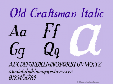 Old Craftsman Italic Version 1.000;com.myfonts.sebastian-cabaj.old-craftsman.italic.wfkit2.47n2图片样张