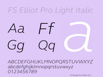 FS Elliot Pro Light Italic Version 1.000图片样张