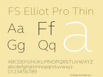 FS Elliot Pro Thin Version 1.000 Font Sample