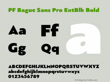 PF Bague Sans Pro ExtBlk Bold Version 1.000;com.myfonts.parachute.pf-bague-sans-pro.ultra-black.wfkit2.47sz图片样张