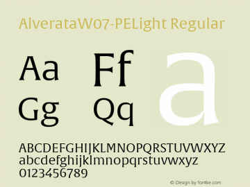 AlverataW07-PELight Regular Version 1.100 Font Sample