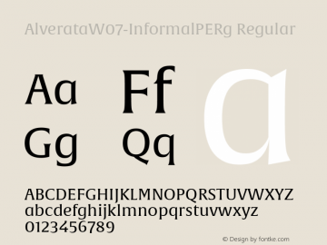 AlverataW07-InformalPERg Regular Version 1.000 Font Sample