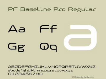 PF Baseline Pro Regular Version 3.000 Font Sample