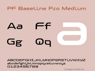 PF Baseline Pro Medium Version 3.000 Font Sample