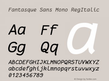 Fantasque Sans Mono RegItalic Version 1.6.2 Font Sample