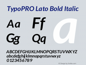 TypoPRO Lato Bold Italic Version 1.105; Western+Polish opensource图片样张