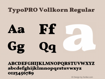 TypoPRO Vollkorn Regular Version 2.001 Font Sample