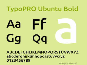 TypoPRO Ubuntu Bold Version 0.80 Font Sample