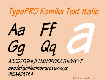 TypoPRO Komika Text Italic 2.0图片样张