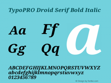 TypoPRO Droid Serif Bold Italic Version 1.03 Font Sample