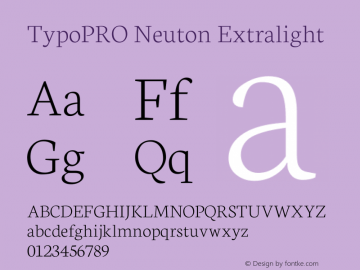 TypoPRO Neuton Extralight Version 1.4图片样张