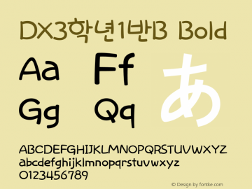 DX3학년1반B Bold 001.100 Font Sample