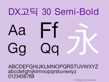 DX고딕 30 Semi-Bold Version 1.0 Font Sample