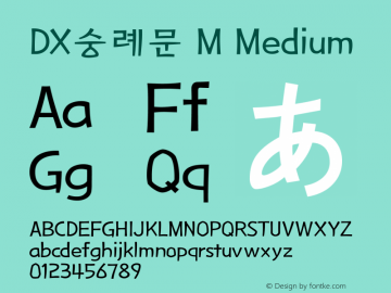 DX숭례문 M Medium 001.100 Font Sample