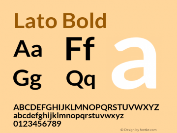 Lato Bold Version 1.104; Western+Polish opensource Font Sample