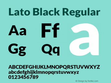 Lato Black Regular Version 1.104; Western+Polish opensource图片样张