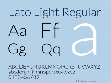 Lato Light Regular Version 1.104; Western+Polish opensource Font Sample