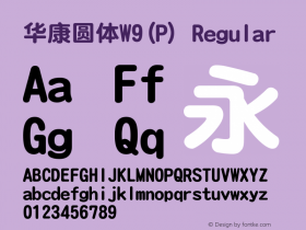 华康圆体W9(P) Regular Version 1.100 Font Sample